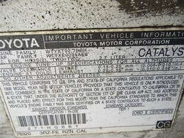 1998 Toyota 4Runner White 2.7L AT 2WD #Z24671